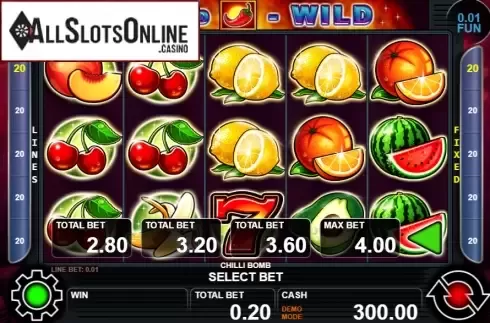 Reel screen. Chilli Bomb from Casino Technology