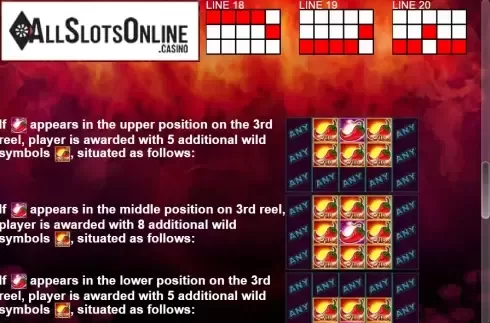 Paytable 4. Chilli Bomb from Casino Technology