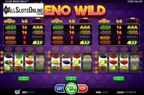 Reel Screen. Club Reno Wild from Betsson Group