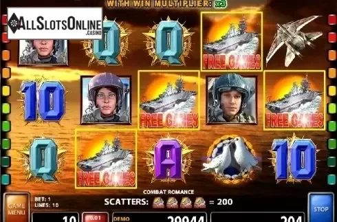 Screen 2. Combat Romance from Casino Technology