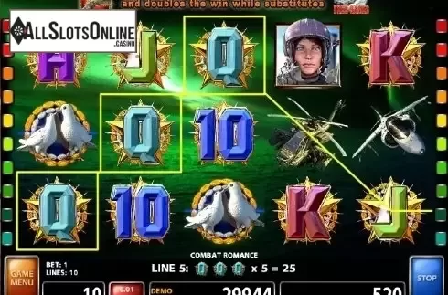 Screen 4. Combat Romance from Casino Technology