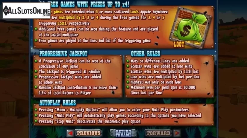 Rules. Coyote Cash from RTG