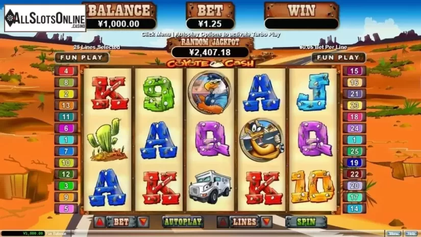 Reel Screen. Coyote Cash from RTG