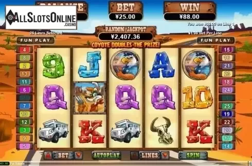 Win Screen. Coyote Cash from RTG