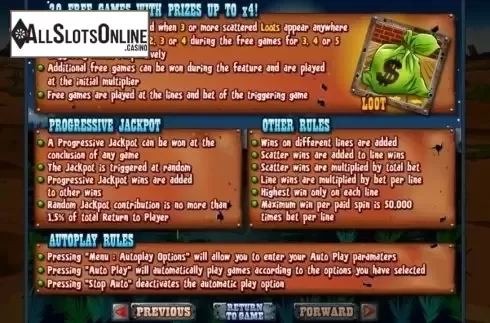 Rules. Coyote Cash from RTG