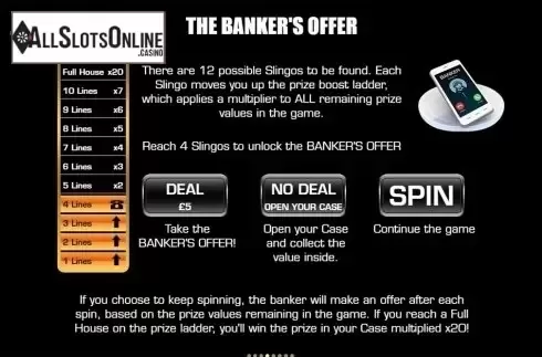 Paytable 4. Deal Or No Deal Slingo Us from Slingo Originals