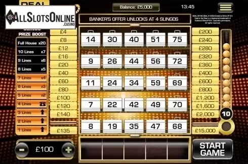 Reels screen. Deal Or No Deal Slingo Us from Slingo Originals