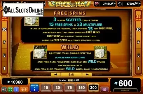 Features. Dice of Ra from EGT