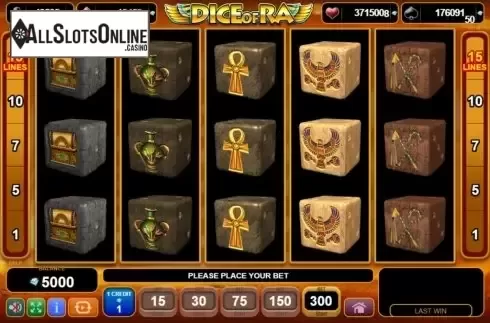 Reel Screen. Dice of Ra from EGT