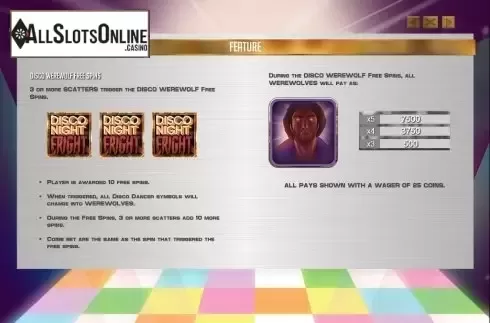 Screen4. Disco Night Fright from Microgaming
