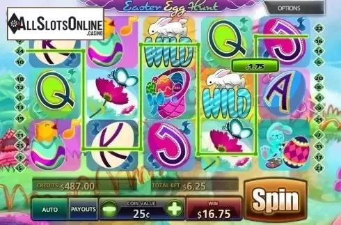 Wild Win screen. Easter Egg Hunt from MultiSlot
