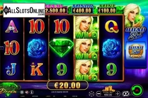 Win. Emerald Dream Quad Shot from Ainsworth