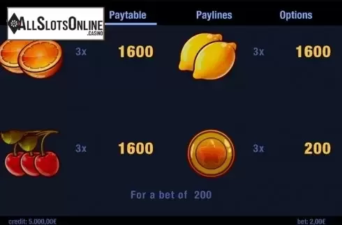 Paytable 3. Extra Win from Swintt