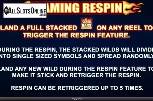 Respin feature screen