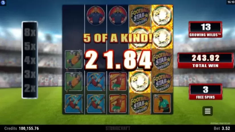 Football Star Deluxe slot screenshot 4