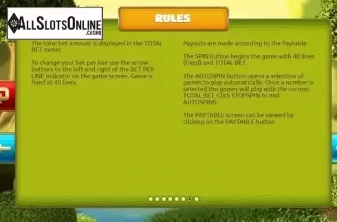 Paytable 7. Furious Furry Fiends from The Games Company
