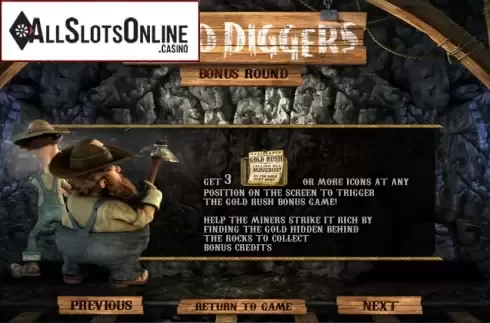 Paytable 4. Gold Diggers from Betsoft