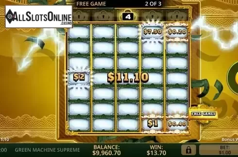 Free Spins Gameplay Screen