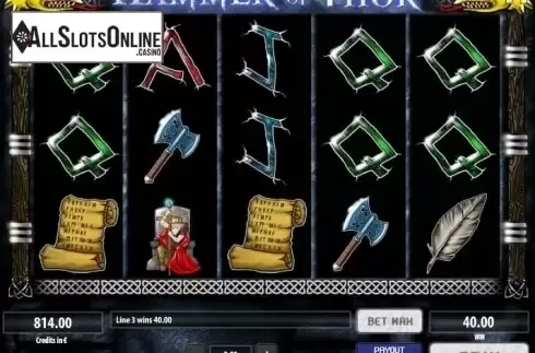 Wild Win screen. Hammer Of Thor from Tom Horn Gaming