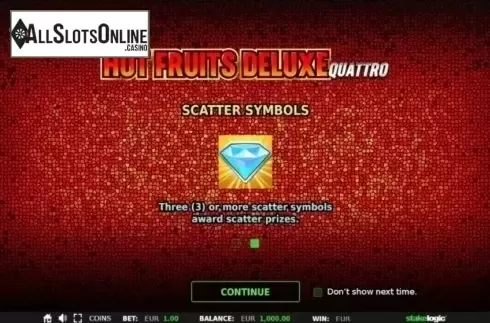 Start Screen. Hot Fruits Deluxe (StakeLogic) from StakeLogic