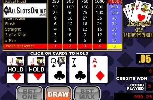 Game workflow 2. Jacks or Better (RTG) from RTG