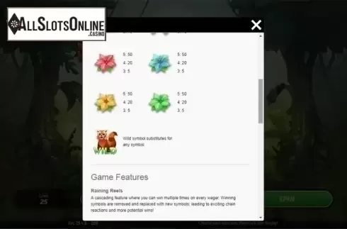 Paytable 2. Jin's Bouncing Wilds from Gamesys