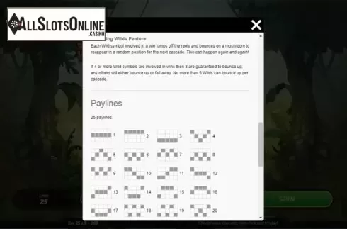 Paytable 3. Jin's Bouncing Wilds from Gamesys