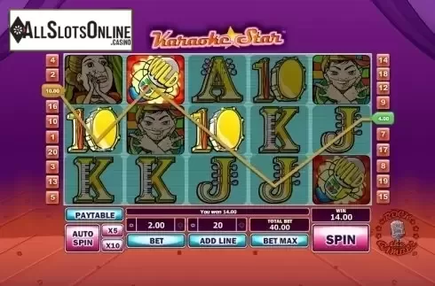 Win Screen 2. Karaoke Star Slots from GamesOS