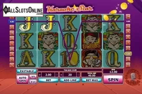 Win Screen . Karaoke Star Slots from GamesOS