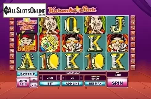 Game Workflow screen. Karaoke Star Slots from GamesOS