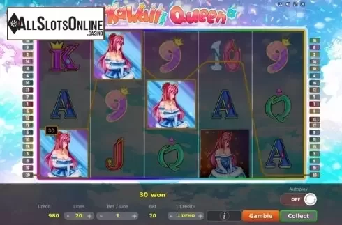Win Screen . Kawaii Queen from Five Men Games