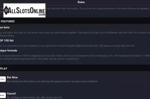 Features screen