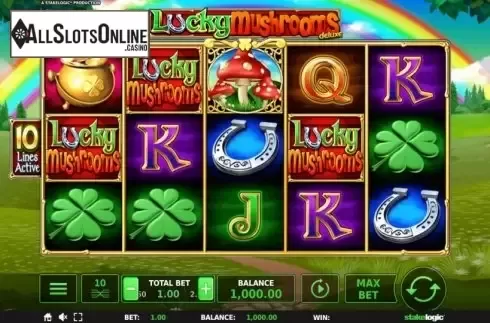 Reel Screen. Lucky Mushrooms Deluxe from StakeLogic