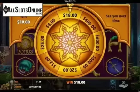 Win Bonus Game screen