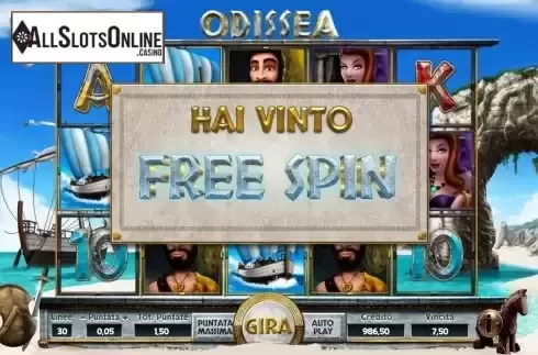 Free Spins screen