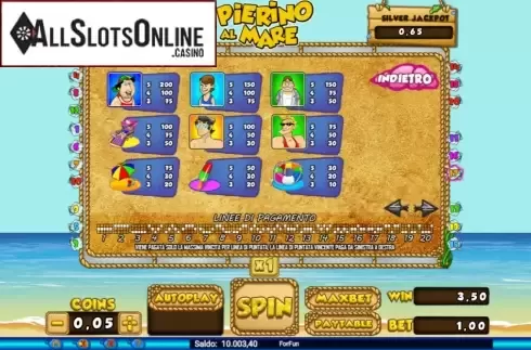 Paytable 2. Pierino al Mare from Tuko Productions