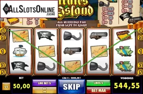 Win Screen. Pirates Island from iSoftBet