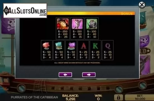 Game Rules 2. Purrates of the Catibbean from High 5 Games