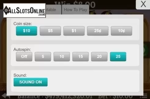 Coin Size. Ra to Riches from Mobilots