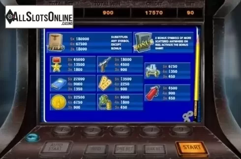 Paytable. Resident (X Room) from X Room