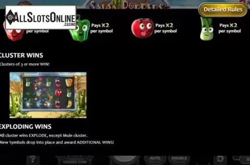 Paytable 4. Salsa Poppers from Nucleus Gaming