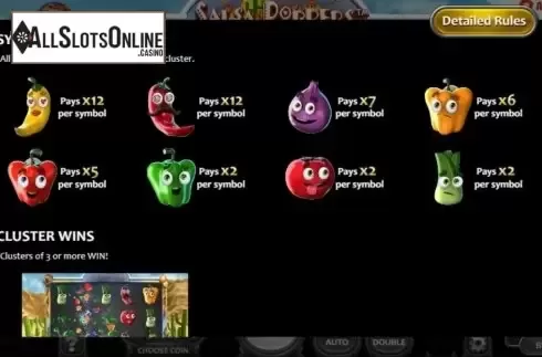 Paytable 3. Salsa Poppers from Nucleus Gaming