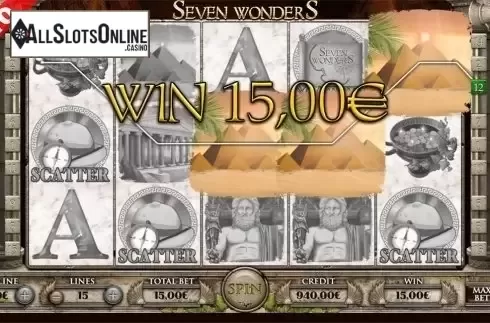 Win screen. Seven Wonders from Capecod Gaming