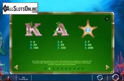 Paytable 2. Siren's Kingdom from IronDog