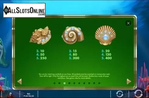 Paytable 3. Siren's Kingdom from IronDog