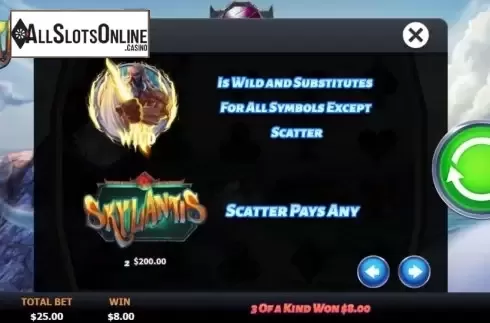 Paytable 1. Skylantis from Boomerang Studios