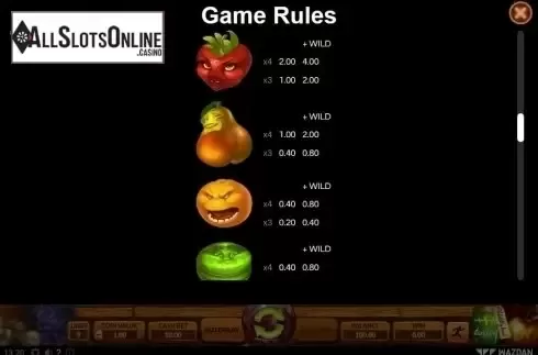 Paytable 4. Slot Jam from Wazdan