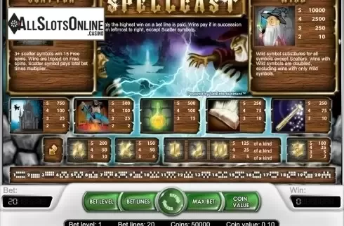 Screen4. Spellcast from NetEnt
