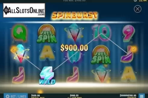 Win screen 1. Spin Burst from Slot Factory