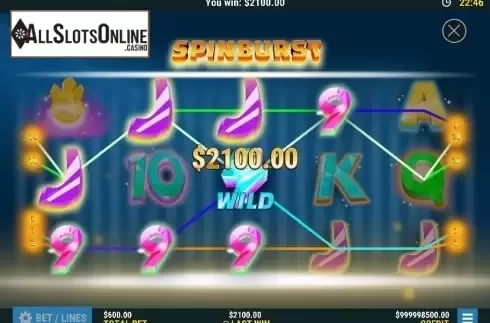 Win screen 2. Spin Burst from Slot Factory